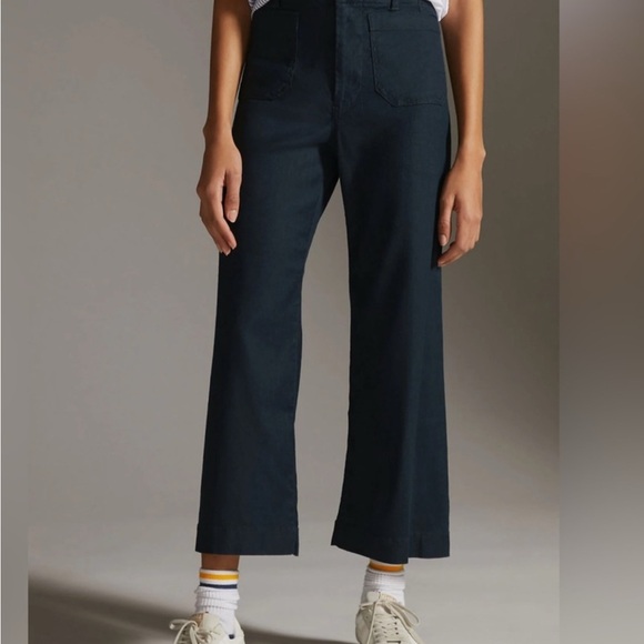 Anthropologie Maeve size 30 Linen edition Colette cropped Wide-Leg Pants - Picture 3 of 9